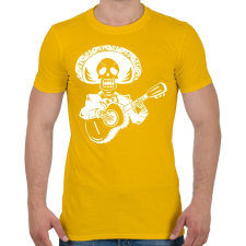 PRINTFASHION Gitáros csontváz - Férfi póló - Sárga férfi póló