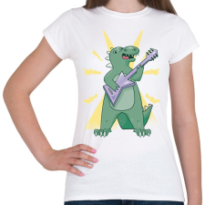 PRINTFASHION Gitáros dínó - Női póló - Fehér női póló