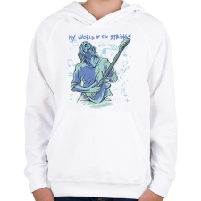 PRINTFASHION Gitáros élet - Gyerek kapucnis pulóver - Fehér gyerek pulóver, kardigán