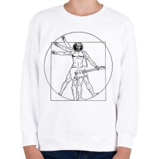 PRINTFASHION Gitáros ember - Gyerek pulóver - Fehér