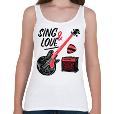 PRINTFASHION Gitáros énekes - Női atléta - Fehér