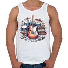 PRINTFASHION gitáros - Férfi atléta - Fehér atléta, trikó