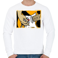 PRINTFASHION Gitáros - Férfi pulóver - Fehér férfi pulóver, kardigán