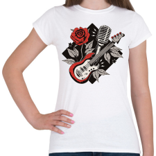 PRINTFASHION Gitáros minta - Női póló - Fehér női póló