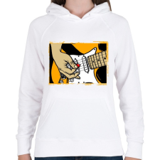 PRINTFASHION Gitáros - Női kapucnis pulóver - Fehér női pulóver, kardigán