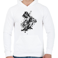PRINTFASHION Gitáros rocker - Férfi kapucnis pulóver - Fehér női pulóver, kardigán