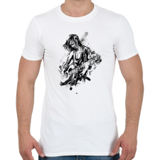 PRINTFASHION Gitáros rocker - Férfi póló - Fehér férfi póló