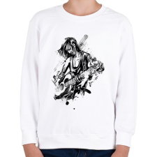 PRINTFASHION Gitáros rocker - Gyerek pulóver - Fehér gyerek pulóver, kardigán