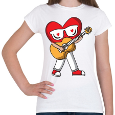 PRINTFASHION Gitáros szív - Női póló - Fehér női póló