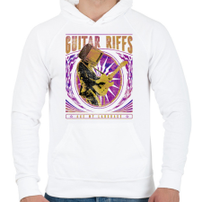 PRINTFASHION Gitáros szlogen - Férfi kapucnis pulóver - Fehér férfi pulóver, kardigán