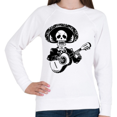 PRINTFASHION Gitározó csontváz - Női pulóver - Fehér