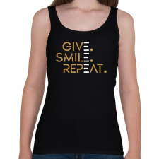 PRINTFASHION Give. Smile. Repeat - Női atléta - Fekete női trikó