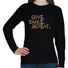PRINTFASHION Give. Smile. Repeat - Női pulóver - Fekete női pulóver, kardigán