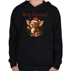 PRINTFASHION gizmo karácsonya - Gyerek kapucnis pulóver - Fekete