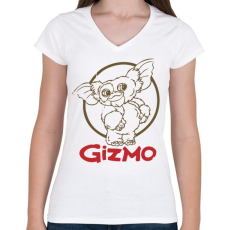 PRINTFASHION Gizmo - Női V-nyakú póló - Fehér
