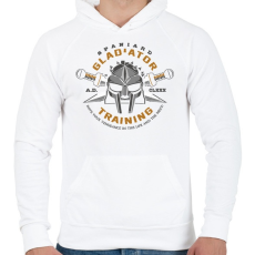 PRINTFASHION Gladiator Training - Férfi kapucnis pulóver - Fehér