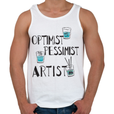 PRINTFASHION glass.artist.b - Férfi atléta - Fehér
