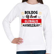 PRINTFASHION Globális alkoholizálás - Női pulóver - Fehér női pulóver, kardigán