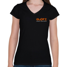 PRINTFASHION Glotz Personal Training System - Női V-nyakú póló - Fekete