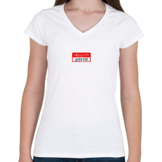 PRINTFASHION Gluten Free - Női V-nyakú póló - Fehér