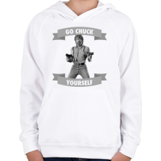 PRINTFASHION go chuck yourself - Gyerek kapucnis pulóver - Fehér