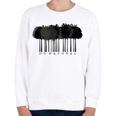 PRINTFASHION Go natural - vonalkód - Gyerek pulóver - Fehér