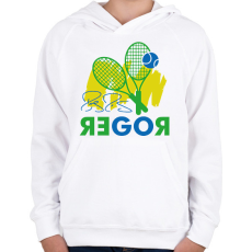 PRINTFASHION Go Roger - Gyerek kapucnis pulóver - Fehér