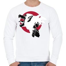 PRINTFASHION Go SuperMonkey - Férfi pulóver - Fehér