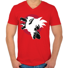 PRINTFASHION Go SuperMonkey - Férfi V-nyakú póló - Piros