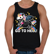 PRINTFASHION Go to hell unikornis - Férfi atléta - Fekete atléta, trikó