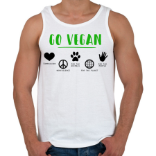 PRINTFASHION Go vegan - Férfi atléta - Fehér atléta, trikó