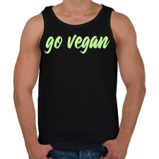 PRINTFASHION Go vegan - Férfi atléta - Fekete atléta, trikó