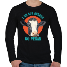 PRINTFASHION Go vegan - Férfi hosszú ujjú póló - Fekete