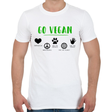 PRINTFASHION Go vegan - Férfi póló - Fehér férfi póló