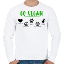 PRINTFASHION Go vegan - Férfi pulóver - Fehér férfi pulóver, kardigán