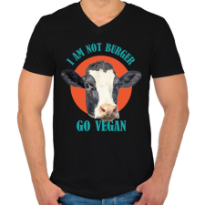 PRINTFASHION Go vegan - Férfi V-nyakú póló - Fekete férfi póló