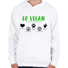 PRINTFASHION Go vegan - Gyerek kapucnis pulóver - Fehér gyerek pulóver, kardigán