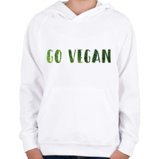 PRINTFASHION Go vegan - Gyerek kapucnis pulóver - Fehér gyerek pulóver, kardigán
