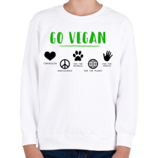 PRINTFASHION Go vegan - Gyerek pulóver - Fehér gyerek pulóver, kardigán