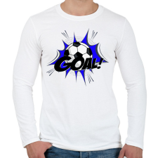 PRINTFASHION Goal - Férfi hosszú ujjú póló - Fehér férfi póló