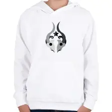 PRINTFASHION goat-skull - Gyerek kapucnis pulóver - Fehér gyerek pulóver, kardigán