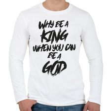 PRINTFASHION God - Férfi hosszú ujjú póló - Fehér férfi póló