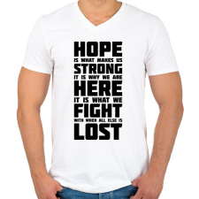 PRINTFASHION God of War idézet - Férfi V-nyakú póló - Fehér férfi póló