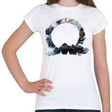 PRINTFASHION God of War - Ragnarok - Atreus, Kratos, Freya - Női póló - Fehér