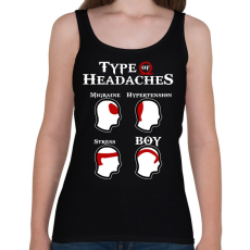 PRINTFASHION God of War - Types of Headaches - Női atléta - Fekete