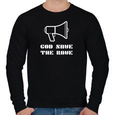 PRINTFASHION GOD SAVE THE RAVE - Férfi pulóver - Fekete
