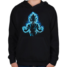 PRINTFASHION God Vegeta - Gyerek kapucnis pulóver - Fekete gyerek pulóver, kardigán