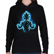 PRINTFASHION God Vegeta - Női kapucnis pulóver - Fekete
