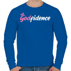 PRINTFASHION Godfidence - Férfi pulóver - Királykék