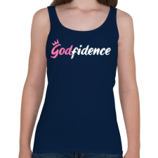 PRINTFASHION Godfidence - Női atléta - Sötétkék női trikó